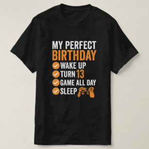 Camiseta 13º Turno 13 Meu Aniversário Perfeito de Jogos