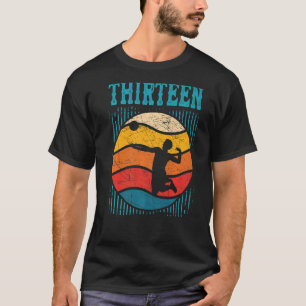 Camiseta 13 Aniversário Da Retro Voleibol De 13 Anos Gi