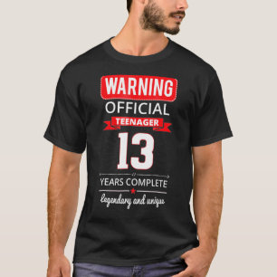 Camiseta 13 Aniversário Legal E Para Meninas E Meninos