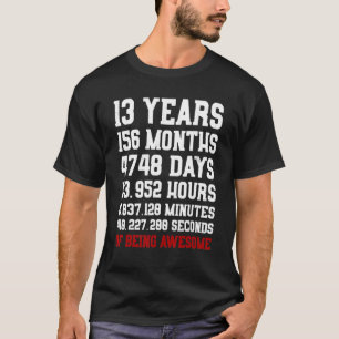 Camiseta 13 Anos De Idade De Ser Um 13 Incrível Aniversário