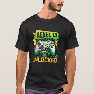 Camiseta 13 anos de idade, Nível 13, 13 de jogos desbloquea