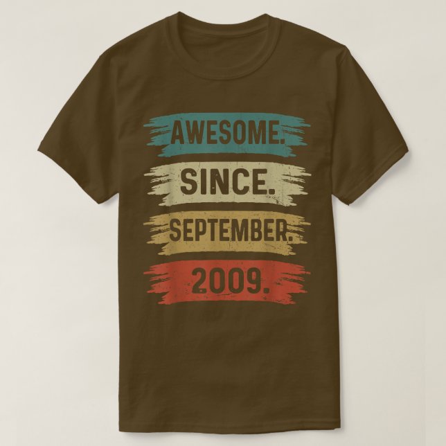 Camiseta 13 Anos Engraçado Desde Setembro De 2009 13 (Frente do Design)