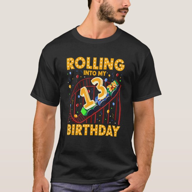 Camiseta 13 Birthda — Parque de Amusement de Rollercoaster (Frente)