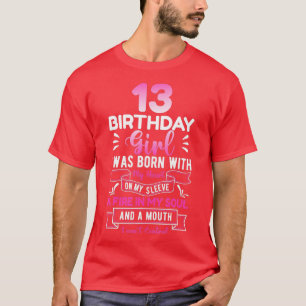 Camiseta 13 Birthday 13 Anos Meninas Engraçadas Nager Anive
