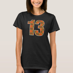 Camiseta 13 Birthday African American Kente Pattern