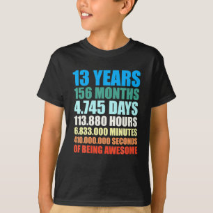 Camiseta 13 Birthday Gift Boy 13 Anos Sendo Incrível
