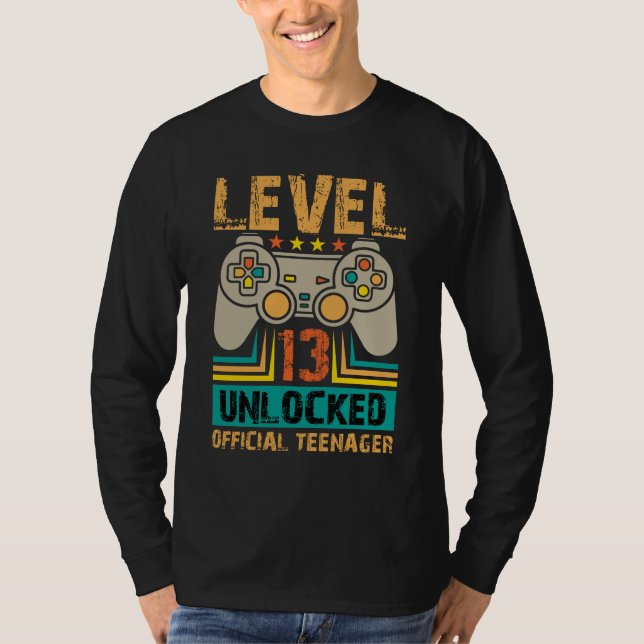 Camiseta 13 Birthday Gift Boys Nível 13 (Frente)