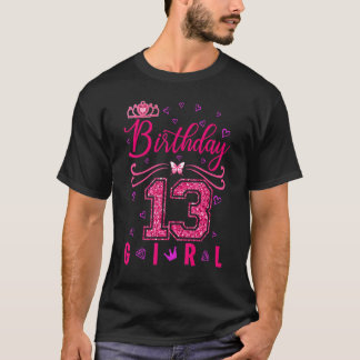 Camiseta 13 Birthday Girl Cute Crown 13 Anos