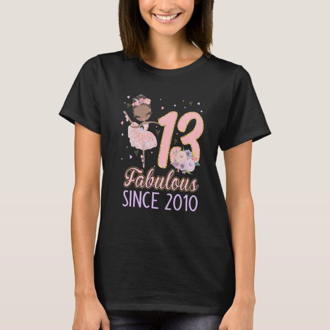 Camiseta 13 Birthday Girl Outfit Ballerina Dancer Balé (Frente)