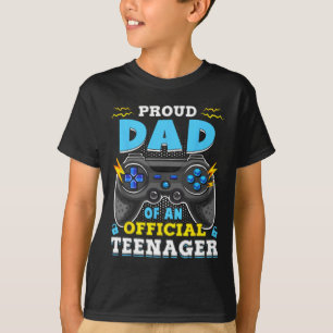 Camiseta 13 Birthday, Pai Orgulhoso Oficial Adolescente Víd