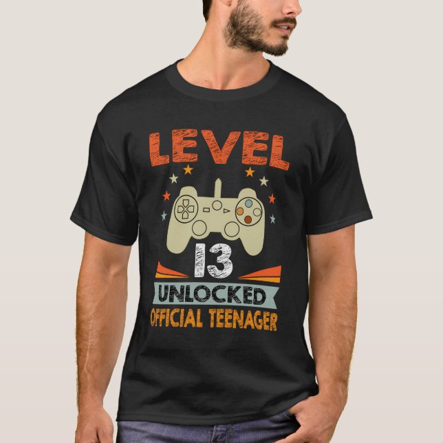 Camiseta 13 de Aniversário Oficial Nível 13 Desbloqueado (Frente)