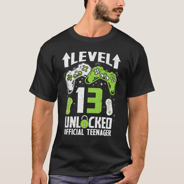 Camiseta 13 de Aniversário Oficial Nível 13 Desbloqueado (Frente)
