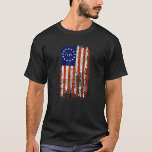 Camiseta 13 Estrelas Sinalizador Betsy Ross American Revolu