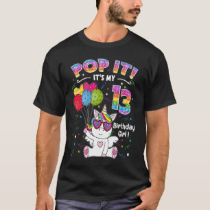 Camiseta 13 Fidget Toy Pop It Unicorn aniversariante 13 ye