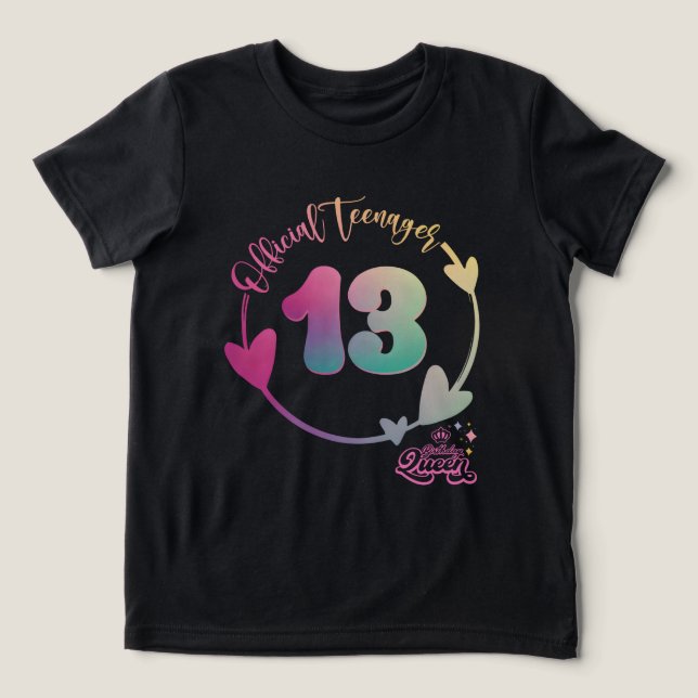Camiseta 13 Oficial de Adolescente Aniversário de 13 Anos (Design frontal)