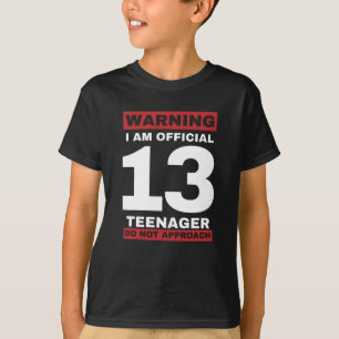 Camiseta 13 oficialmente adolescente de 13 anos