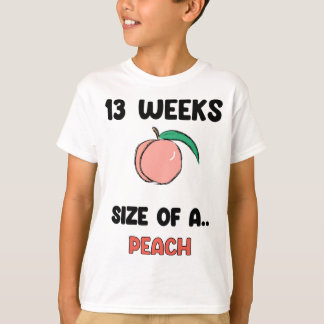 Camiseta 13 semanas de gravidez - Fruta retrorreflectora cô