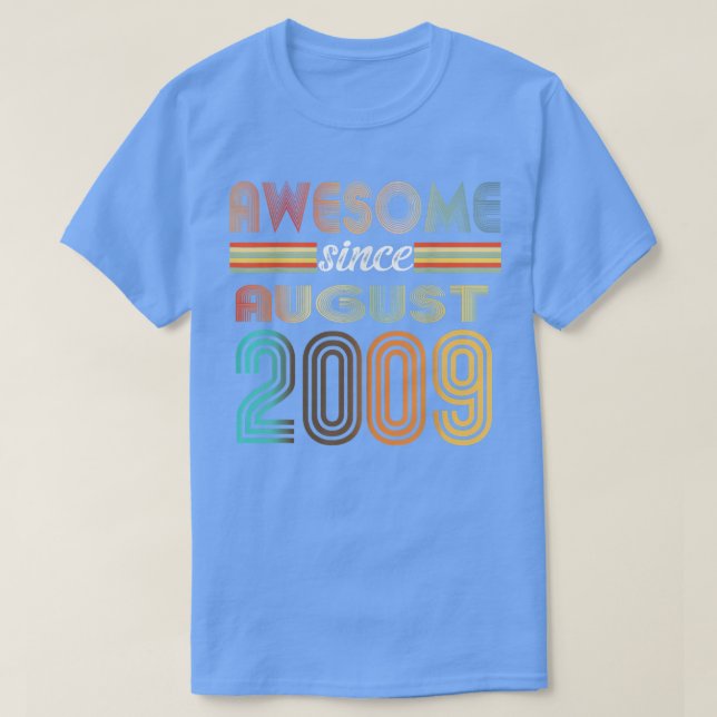 Camiseta 13 Year Old Awesome Since August 2009 13th Birthda (Frente do Design)