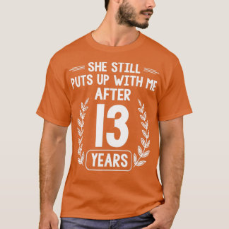Camiseta 13 Years Of Marriage Husband Funny 13th Anniversar