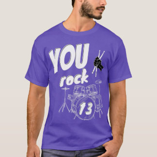 Camiseta 13th Birthday Drum Kit for Boys and Girls 