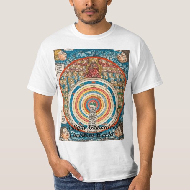 Camiseta $14,95 Mundo cristão Geocentric antigo (Frente)
