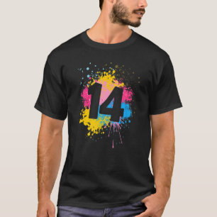 Camiseta 14 Aniversário da Festa de aniversário inicial da 