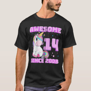 Camiseta 14 Anos De 14 Aniversário Incrível Desde 2008
