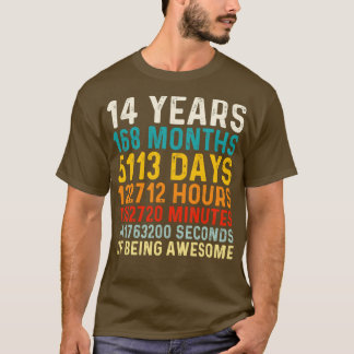 Camiseta 14 anos de idade de ser um 14 de aniversário incrí