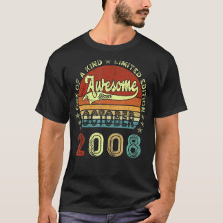 Camiseta 14 Anos De Idade Incrível Desde Outubro De 2008 14