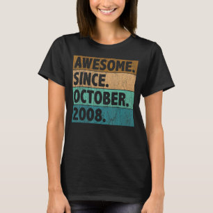 Camiseta 14 anos de idade incrível desde outubro de 2008 14