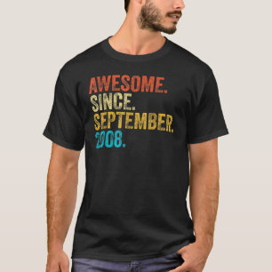 Camiseta 14 Anos De Idade Incrível Desde Setembro De 2008 1