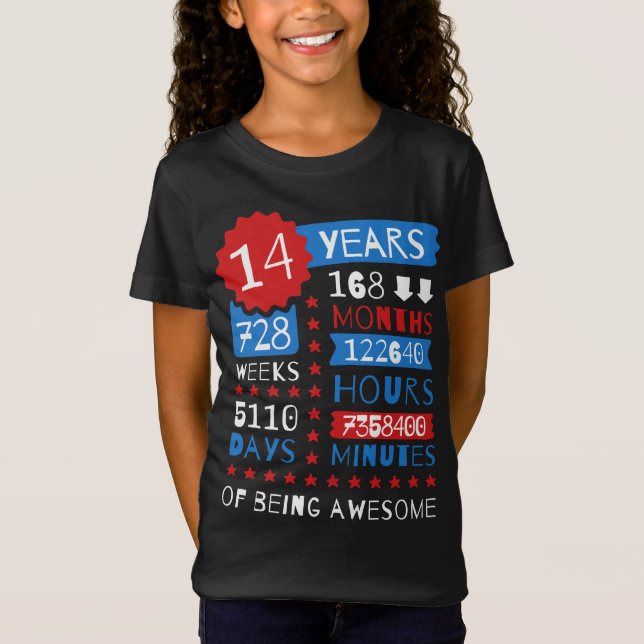 Camiseta 14 anos de ser impressionante - 14o T do presente (Frente)