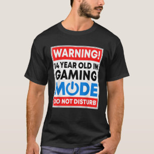Camiseta 14 anos no modo de jogos Não perturbe o vídeo Ga