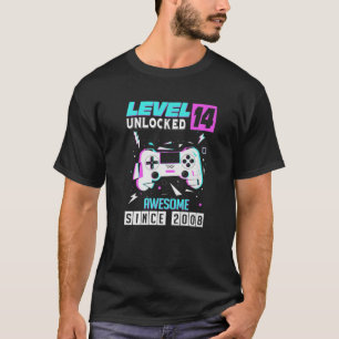 Camiseta 14 Birthday Gamer Gift Boys Adolescente Vídeo De