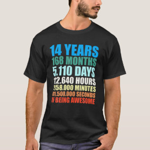 Camiseta 14 Birthday Gift Boy 14 Anos Sendo Incrível
