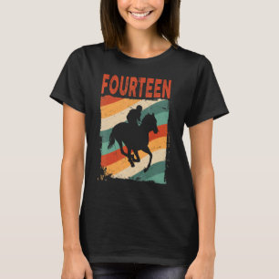 Camiseta 14 Birthday Horse Rider Fan 14 Anos Raparigas B