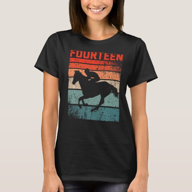 Camiseta 14 Birthday Horse Rider Fan 14 Anos Raparigas B (Frente)