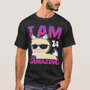 Camiseta 14 Birthday Llama 14 Anos Incrível Desde 200