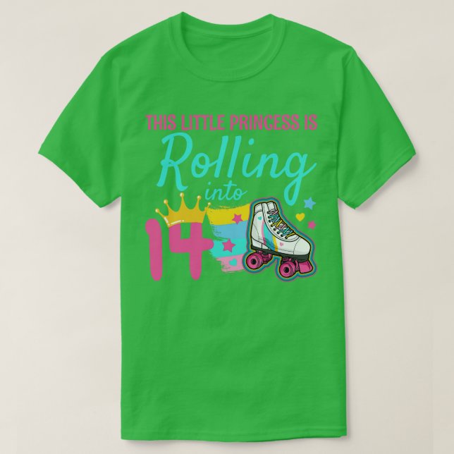 Camiseta 14 Birthday Roller Skate (Frente do Design)