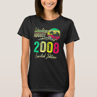 Camiseta 14 Yr Old Vintage August 2008  14th Birthday