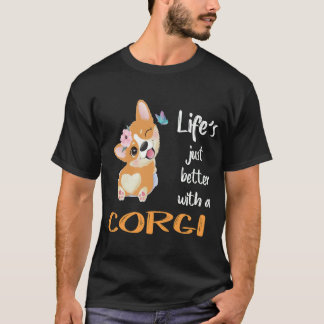 Camiseta 150 A vida é melhor com um Corgi