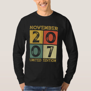 Camiseta 15 Aniversário Decoração Novembro De 2007 15 Anos
