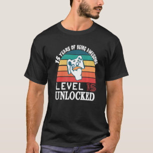 Camiseta 15 anos BDay Son Boy Gamer 15 15 anos Birthda