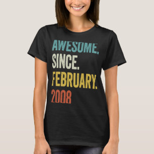Camiseta 15 Anos De Idade Incrível Desde Fevereiro De 2008