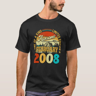 Camiseta 15 Anos De Idade Incrível Desde Fevereiro De 2008