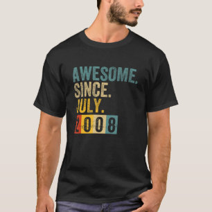 Camiseta 15 anos de idade incrível desde julho de 2008 15