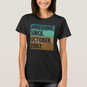 Camiseta 15 anos de idade incrível desde outubro de 2007 15