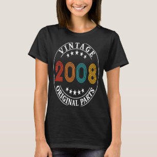 Camiseta 15 anos de idade, Retro Vintage 2008, 15, Aniversá