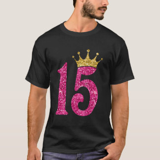 Camiseta 15 Anos Oferece 15 de Aniversário Raparigas Crianç