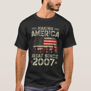 Camiseta 15 Birthday EUA Flag Fazer America Excelente